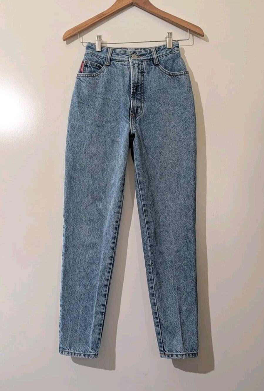 Vintage Bongo Jeans Size 1 Juniors Blue High Rise Mom Tapered 90s USA Denim